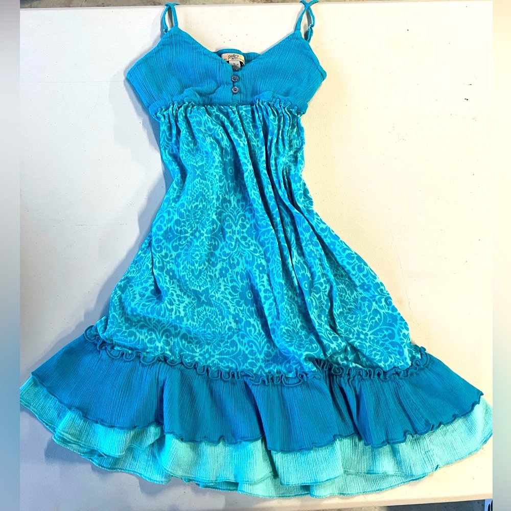 bright blue vintage y2k fairy nostalgic paisley dress